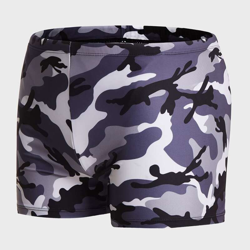 

Guys Camo Print Drawstring Square Leg Swim Trunks, Multicolor