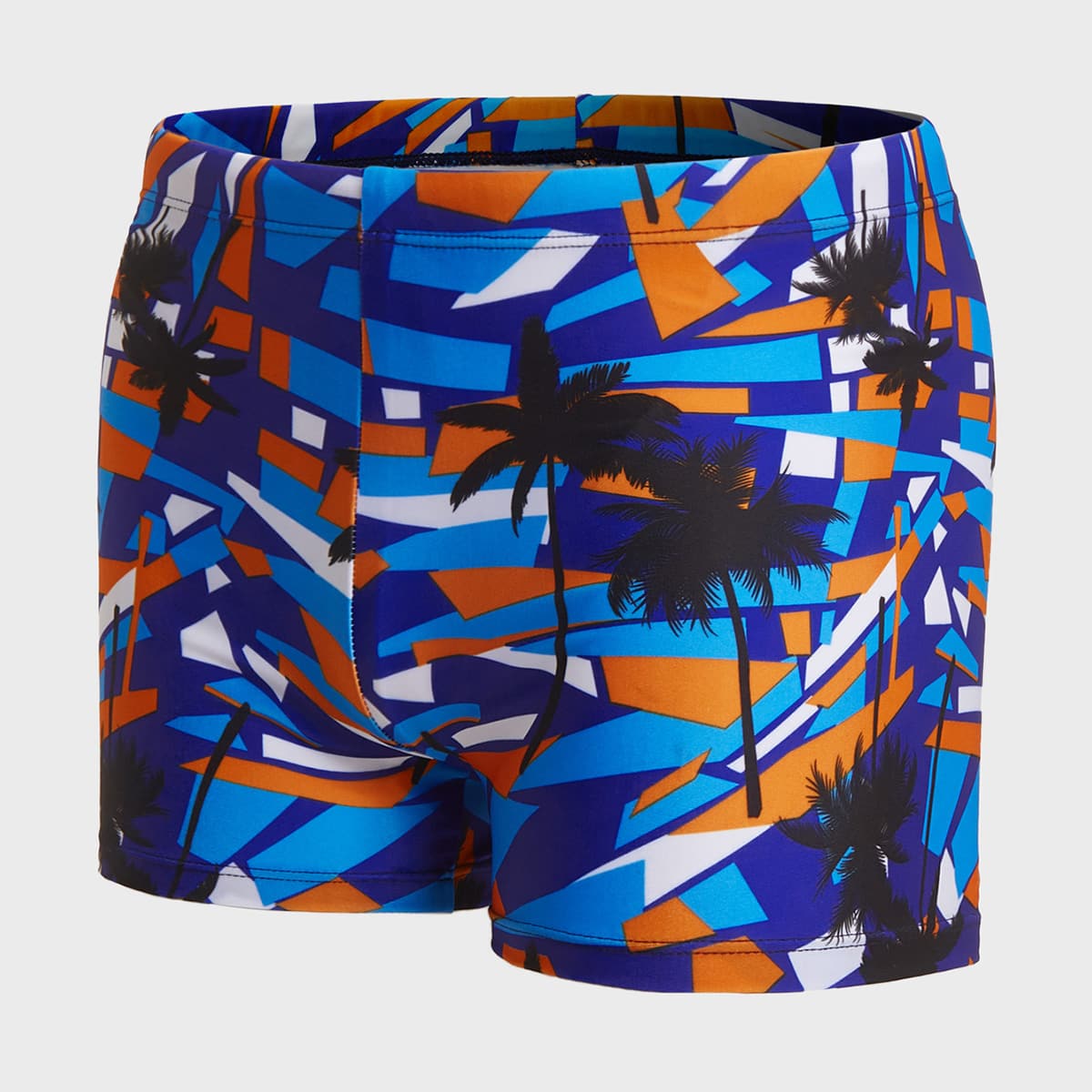 

Guys Geo And Tropical Print Square Leg Swim Trunks, Multicolor