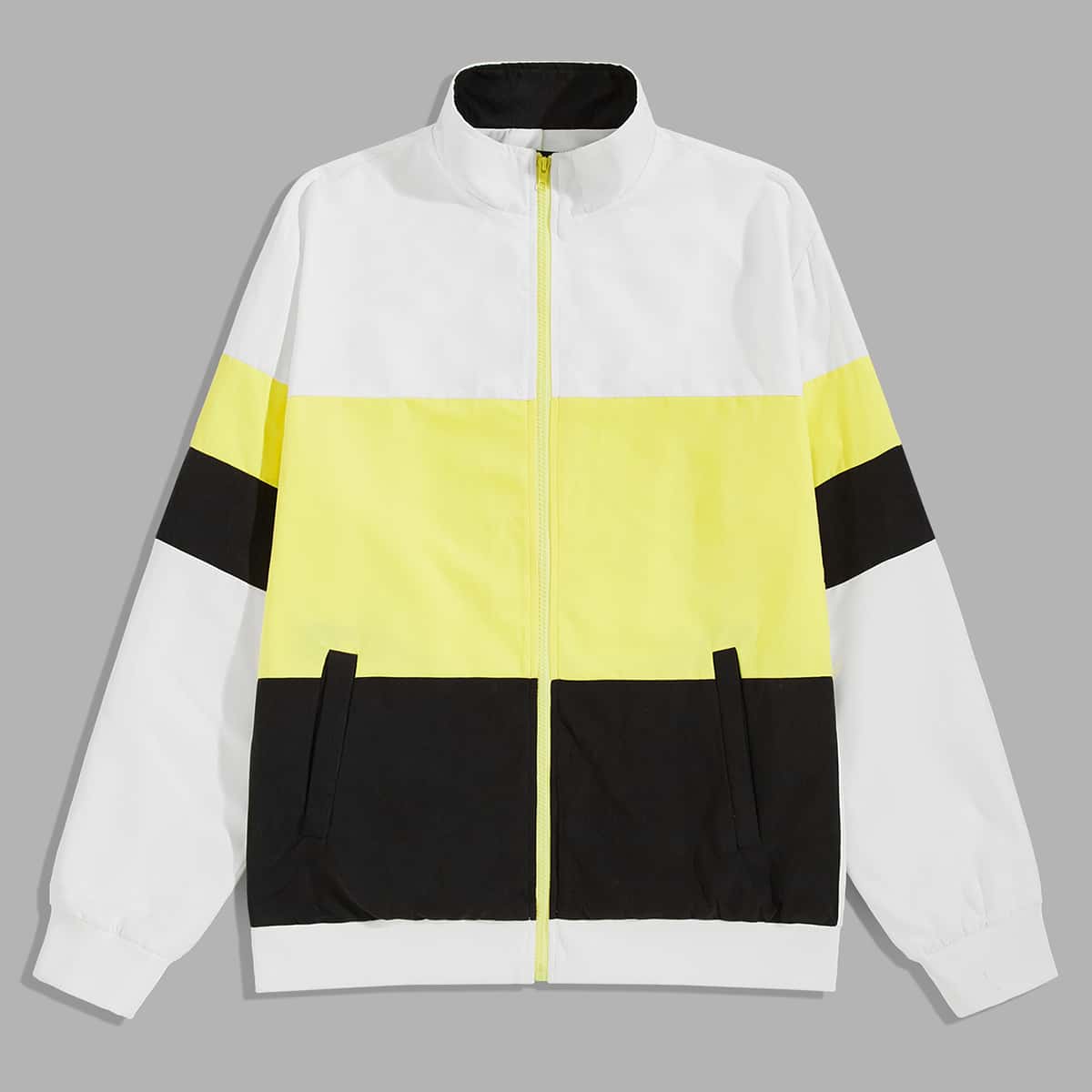 

Guys Drop Shoulder Colorblock Jacket, Multicolor