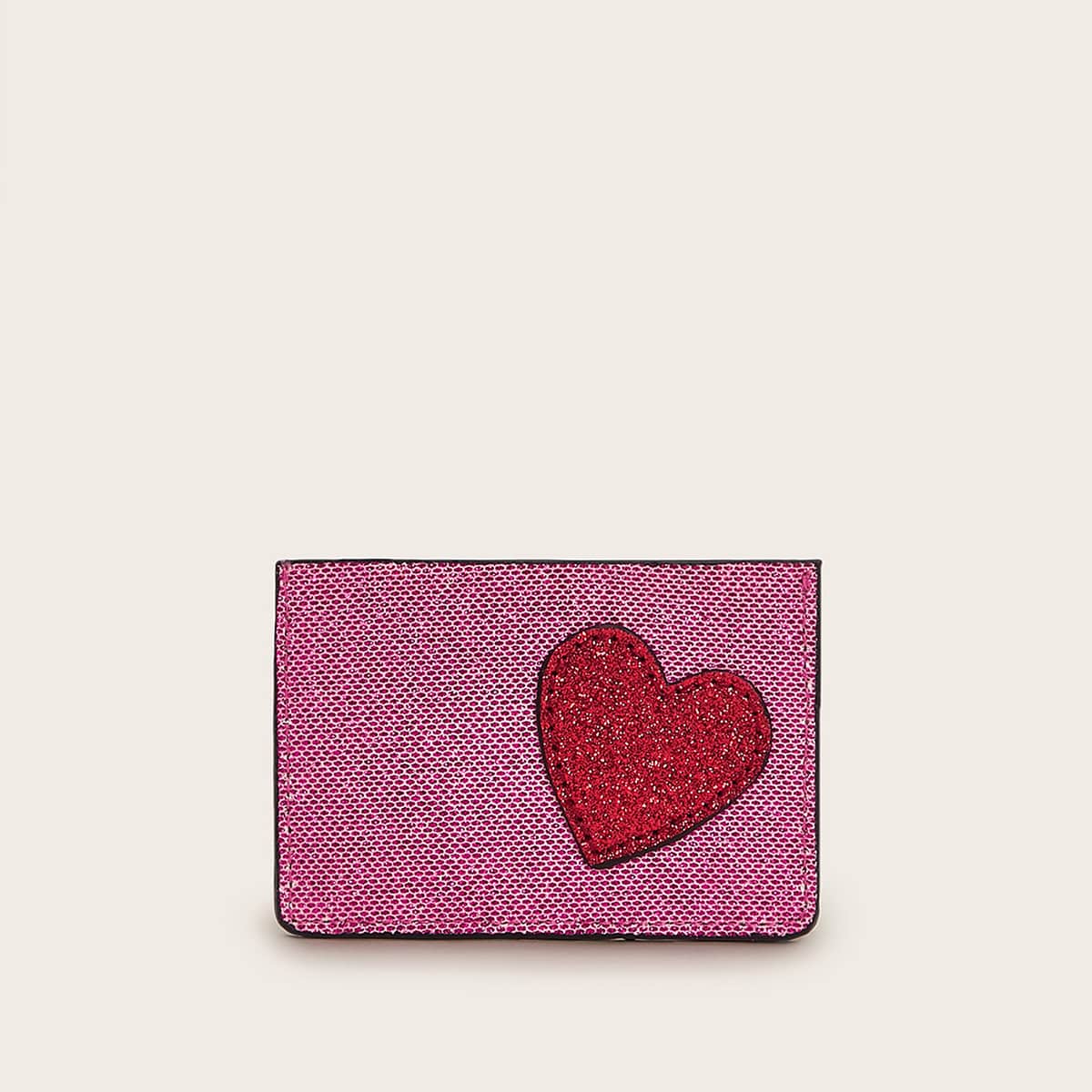 

Glitter Heart Decor Card Holder, Pink
