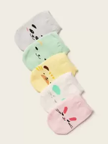 Calcetines de bebé gráficos con dibujos animados 5 pares - Multicolor - Ver 1