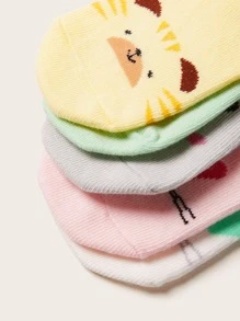 Calcetines de bebé gráficos con dibujos animados 5 pares - Multicolor - Ver 2