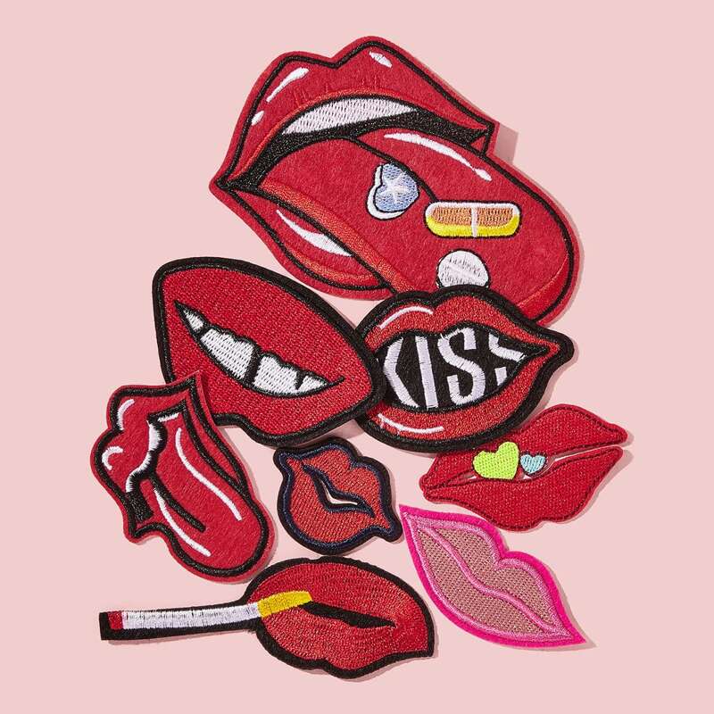 

8pcs Lip Pattern Cloth Sticker