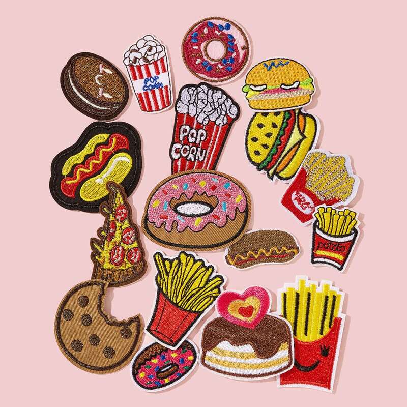 

17pcs Donuts & French Fries Cloth Sticker