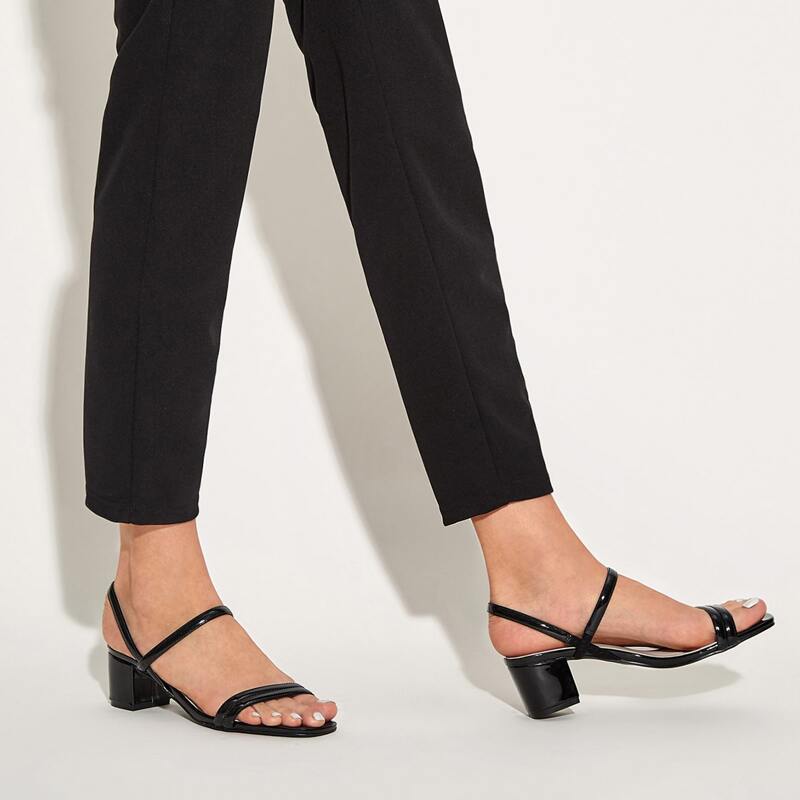 

Open Toe Chunky Heels, Black