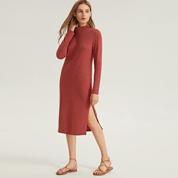 

Split Side Tee Dress, Red