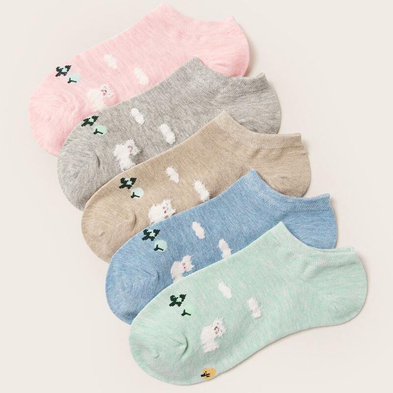 

5pairs Cartoon Graphic Socks, Multicolor