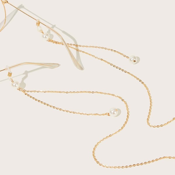

Цепь очков с искусственными жемчугами для девочек, Золотистый