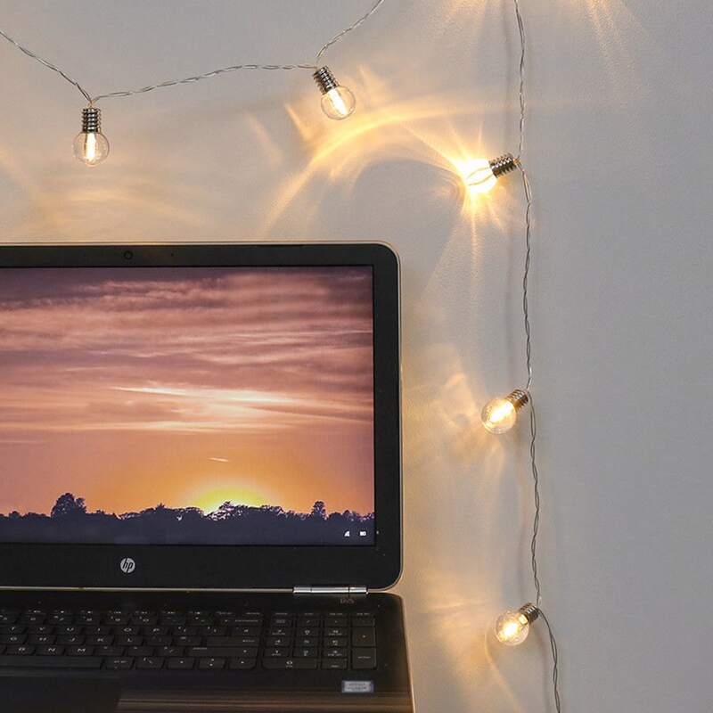 

10pcs Globe Bulb String Light, Yellow