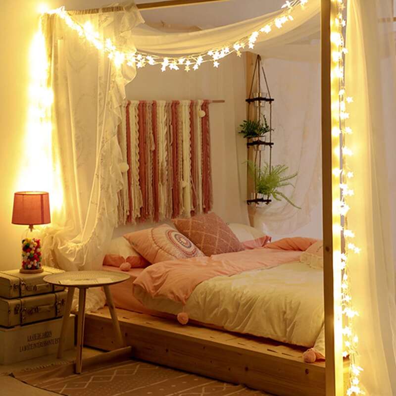 

40pcs Star Bulb String Light, Yellow