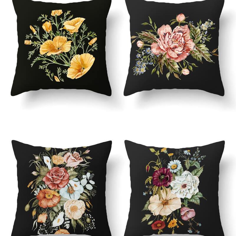 

1pack Floral Cushion Cover Without Filler, Multicolor