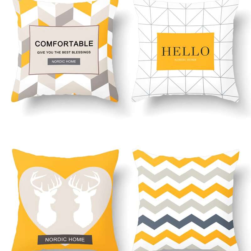 

1pack Chevron & Letter Graphic Cushion Cover Without Filler, Multicolor