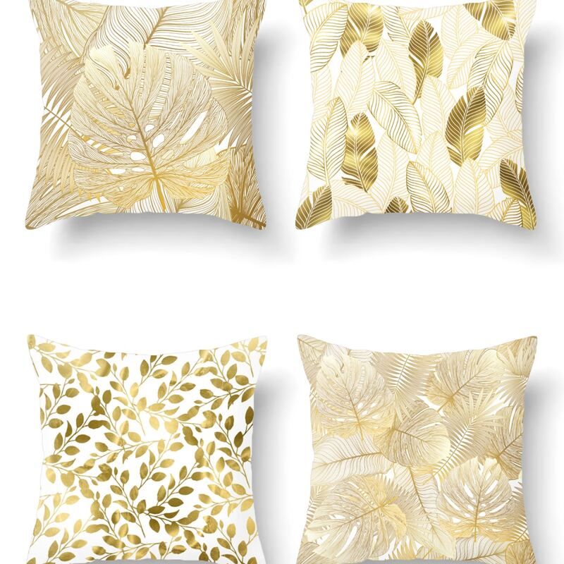 

1pack Leaf Print Cushion Cover Without Filler, Multicolor
