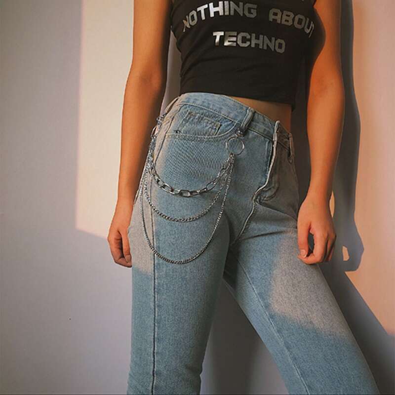 

Layered Waist Pant Chain, Silver