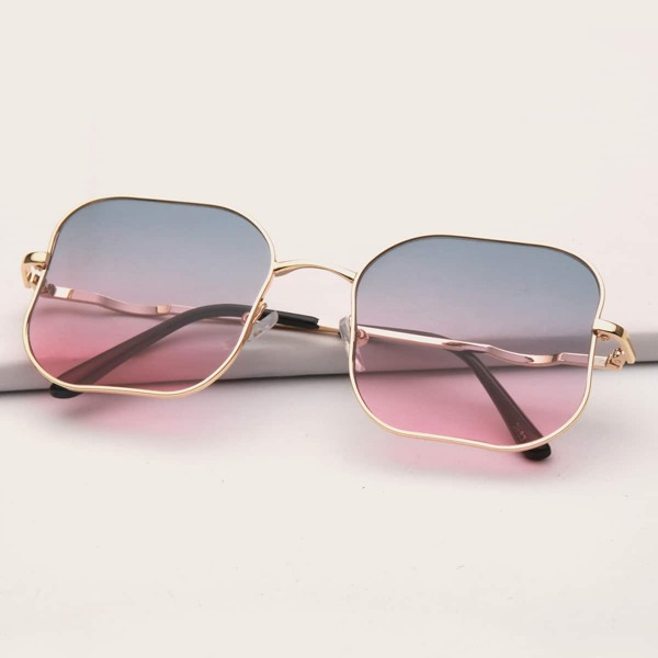 

Metal Frame Graidient Lens Sunglasses, Multicolor