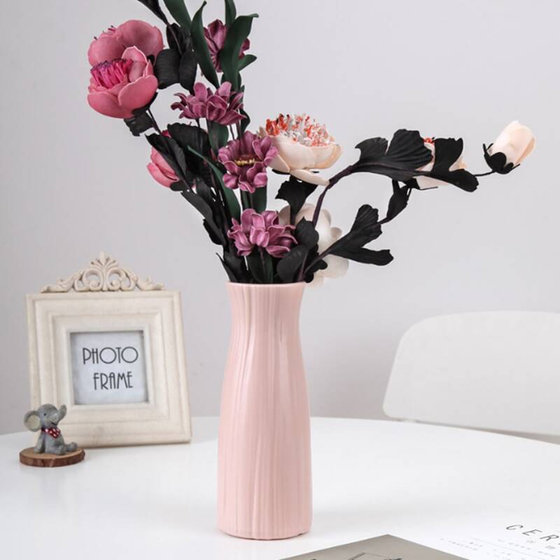 

1pc Solid Color Plastic Flower Vase, Green