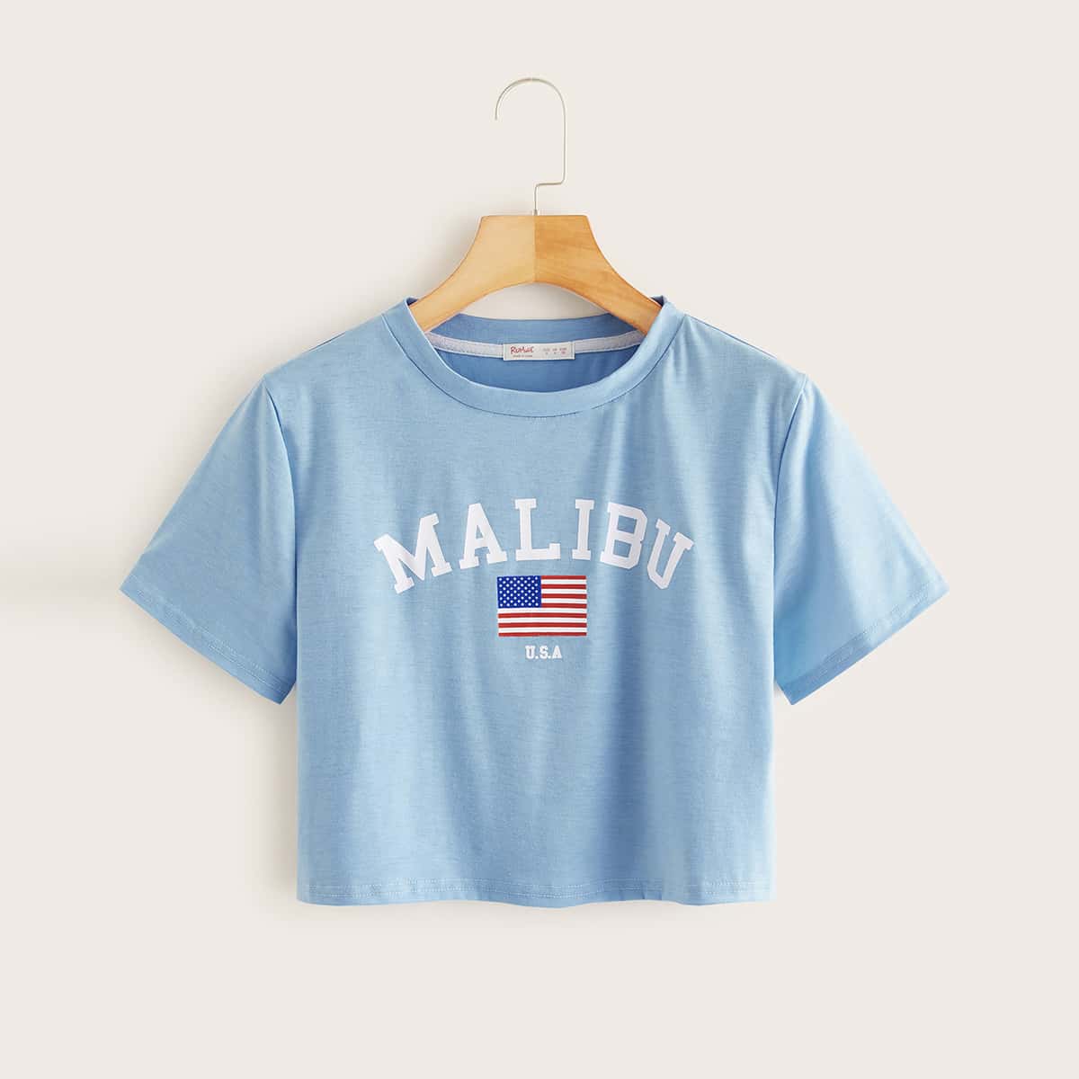

American Flag Crop Top, Blue