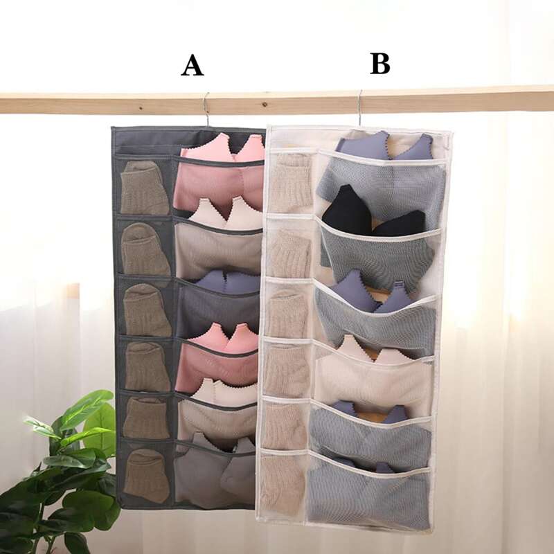 

1pc 30 Grid Double Sided Hanging Storage Bag, Multicolor