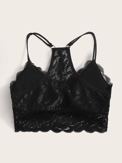 Sujetador con encaje floral en abanico