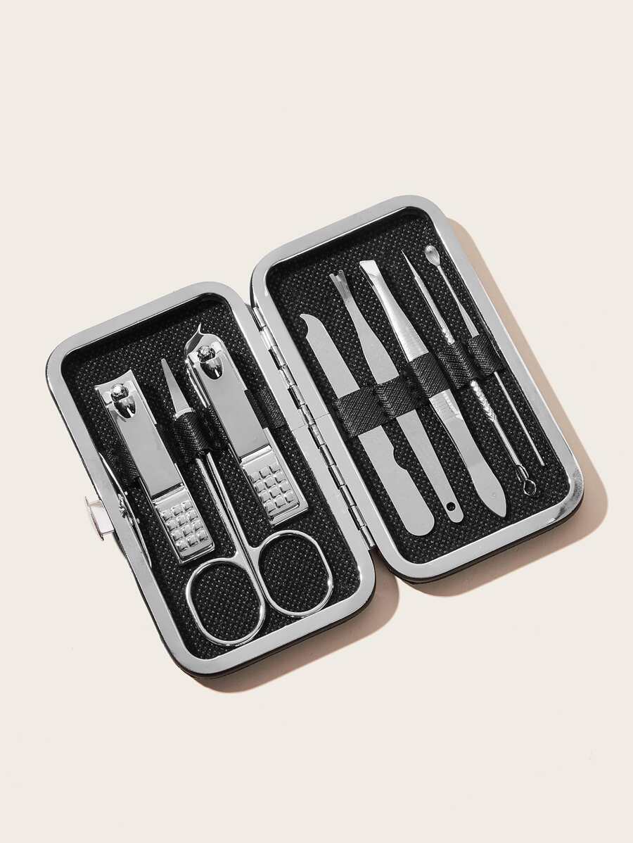 8pcs Silver Portable Nail Clipper Set, Premium Stainless Steel Ultra Sharp Sturdy Curved Edge Cutter Trimmer Fingernail And Toenail Clipper Cutters, Fingernail Clipper Cutters Sets With Nail File Sharp - Silver - View 1
