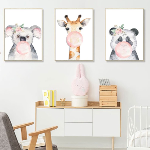 

3pcs Animal Pattern Wall Prints Without Frame