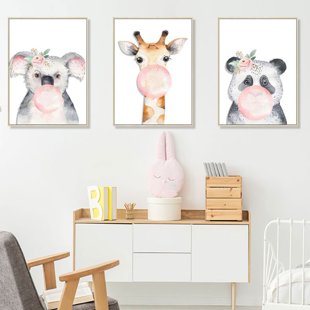

3pcs Animal Pattern Wall Prints Without Frame