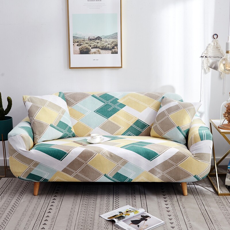 

1pc Geometric Pattern Sofa Cover, Multicolor