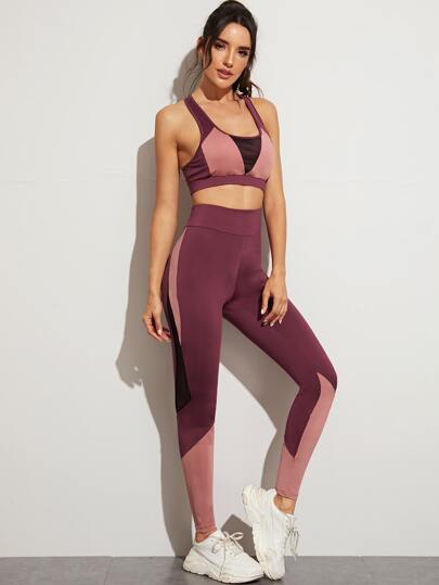 Color-block Sports Bra & Sports Leggings