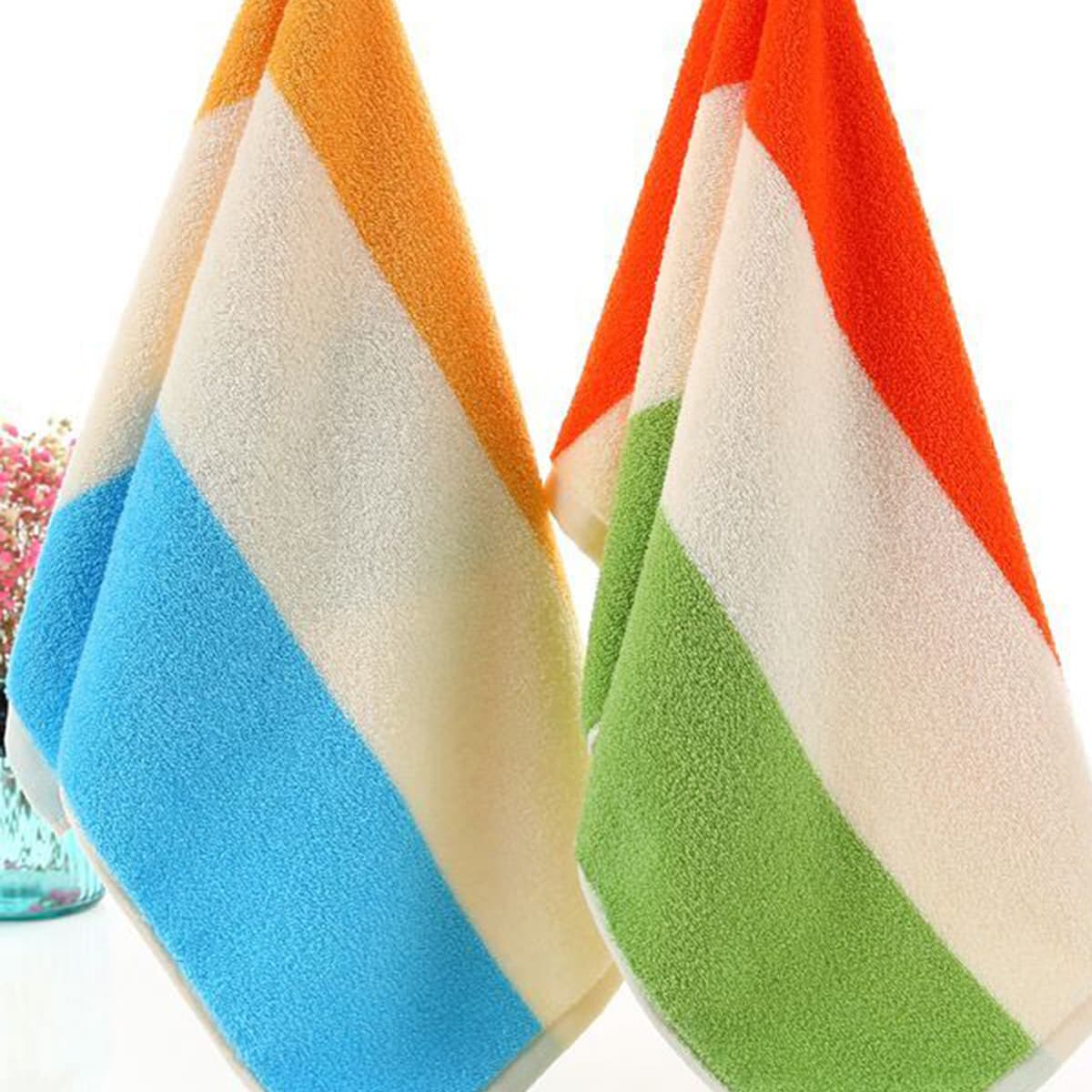 

1pc Color-block Face Towel, Multicolor