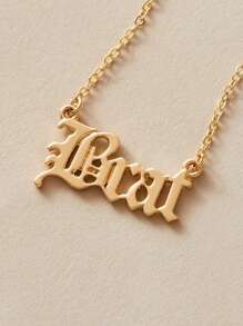 ROMWE 1入組字母吊墜項鍊 - 金黃色 - 查看 3