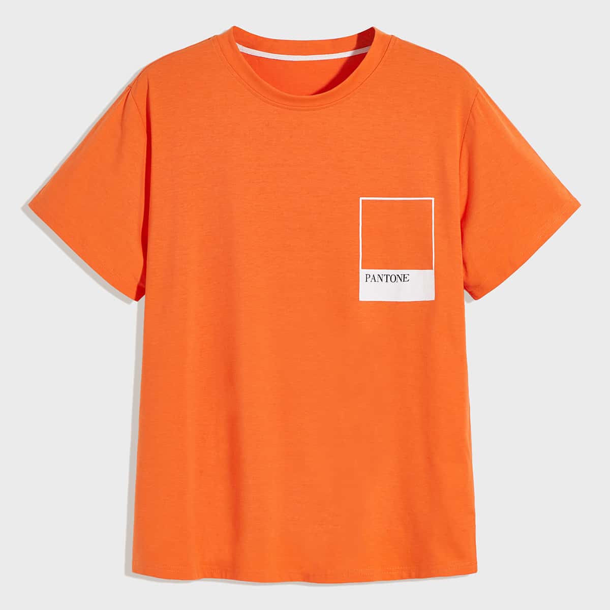 

Guys Neon Orange Letter Graphic Tee, Orange bright