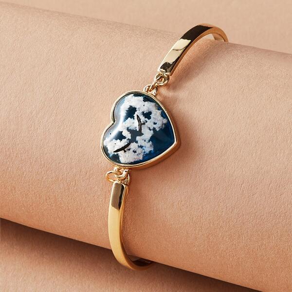 

1pc Heart Decor Bracelet, Multicolor