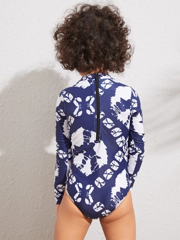 girls long sleeve one piece swimsuit