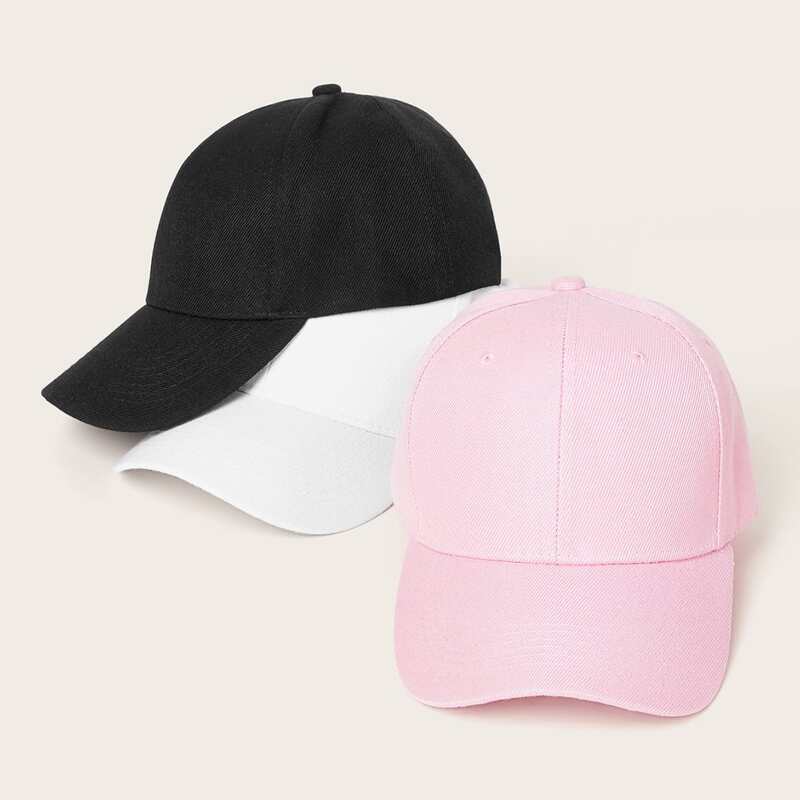 

3pcs Solid Simple Baseball Cap, Multicolor