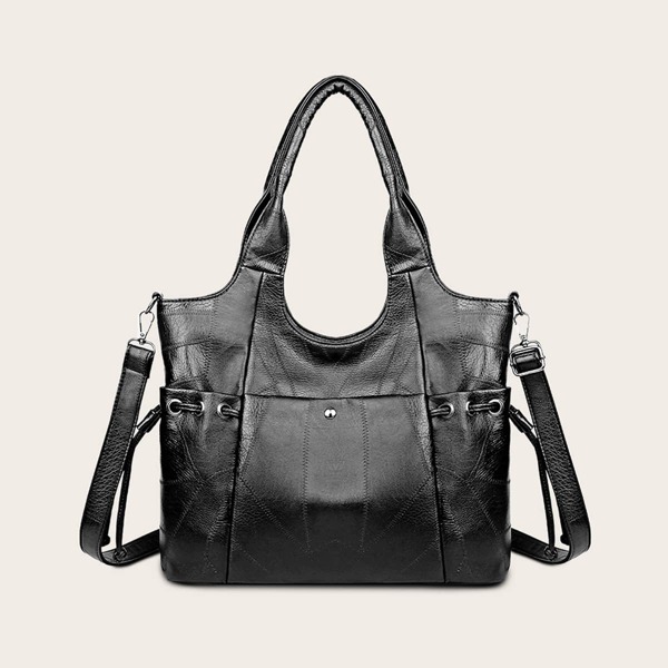 

Minimalist Tote Bag With Drawstring, Black