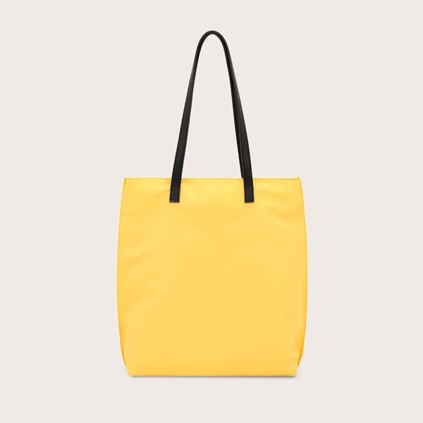 

Minimalist Tote Bag With Double Handle, Yellow