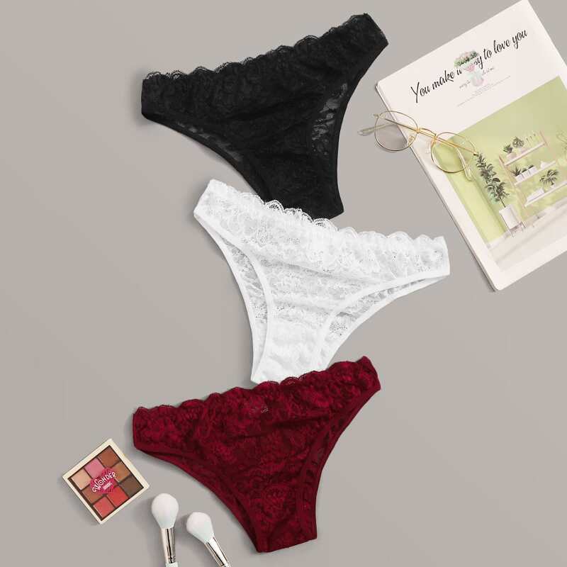 

3pack Floral Lace Panty Set, Multicolor