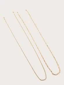 Cadena de gafas con cuenta 2 piezas - Dorado - Ver 6