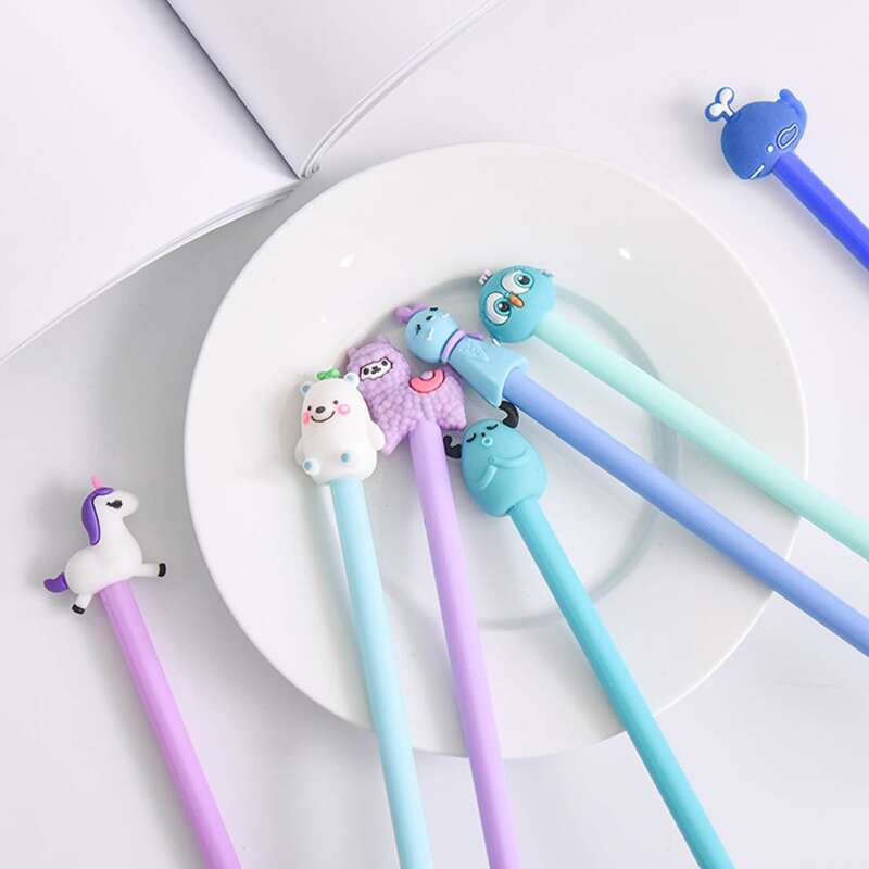

5pcs Random Cartoon Animal Head Gel Pen Set
