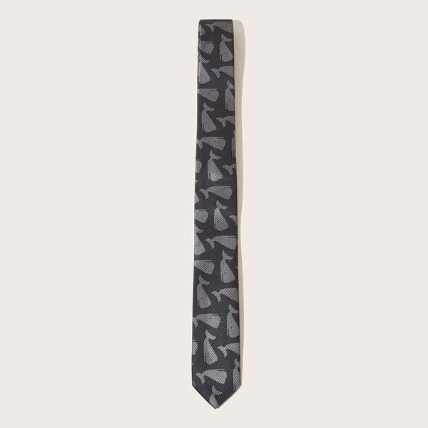 

Men Cartoon Graphic Tie, Grey