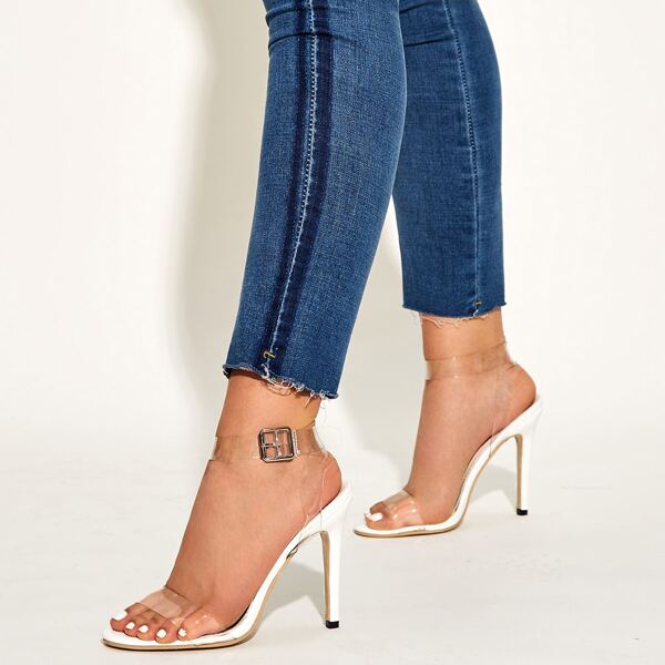 

Clear Open Toe Ankle Strap Stiletto Heels