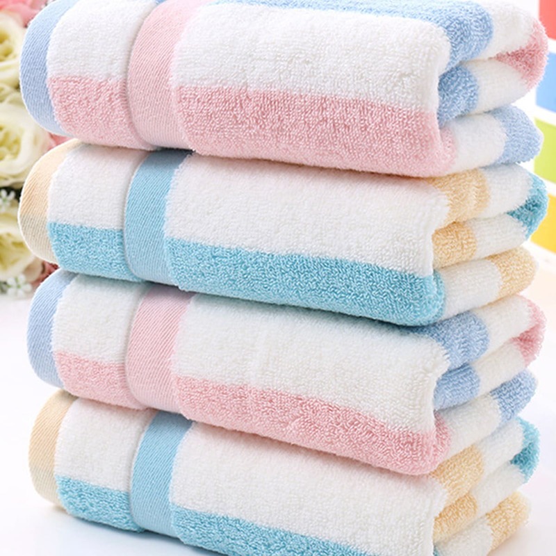 

1pc Color-block Striped Face Towel, Multicolor