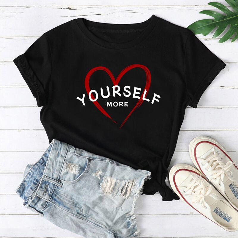 

Heart & Letter Graphic Tee, Black