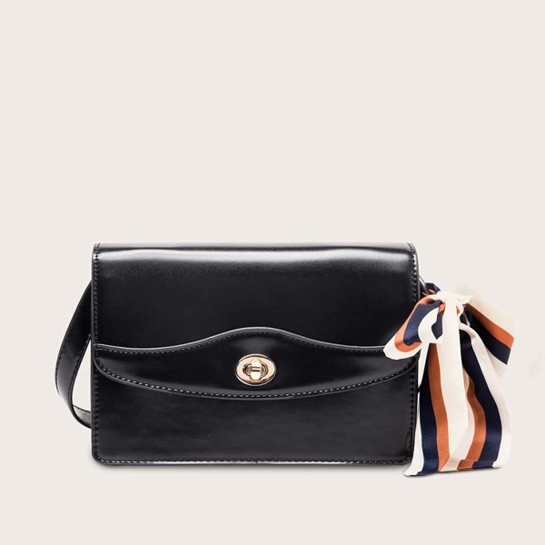

Twilly Scarf Twist Lock Crossbody Bag, Black