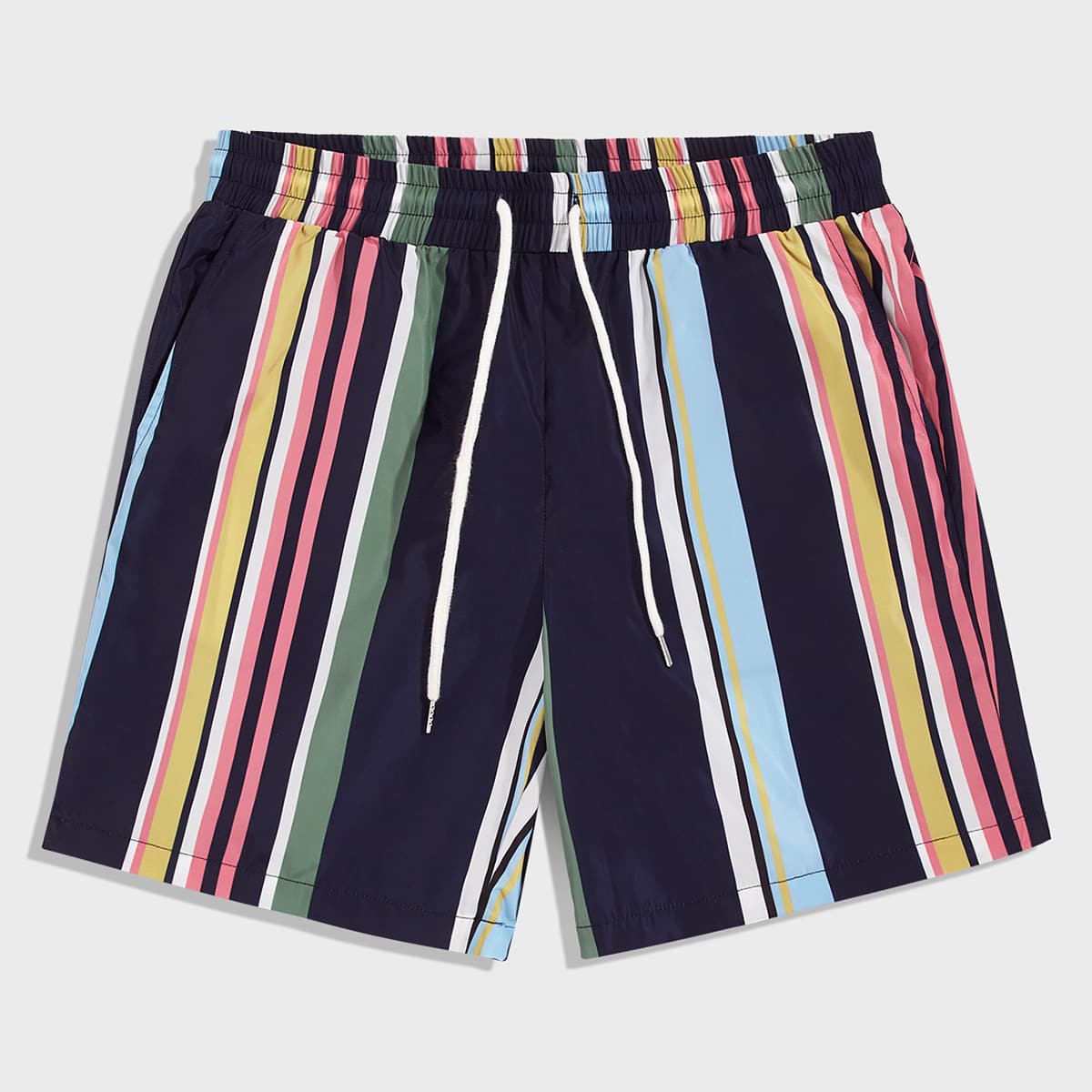

Guys Drawstring Waist Striped Shorts, Multicolor