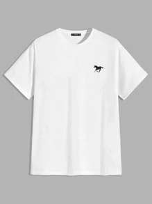 Manfinity Men Horse Print Top - White - View 1