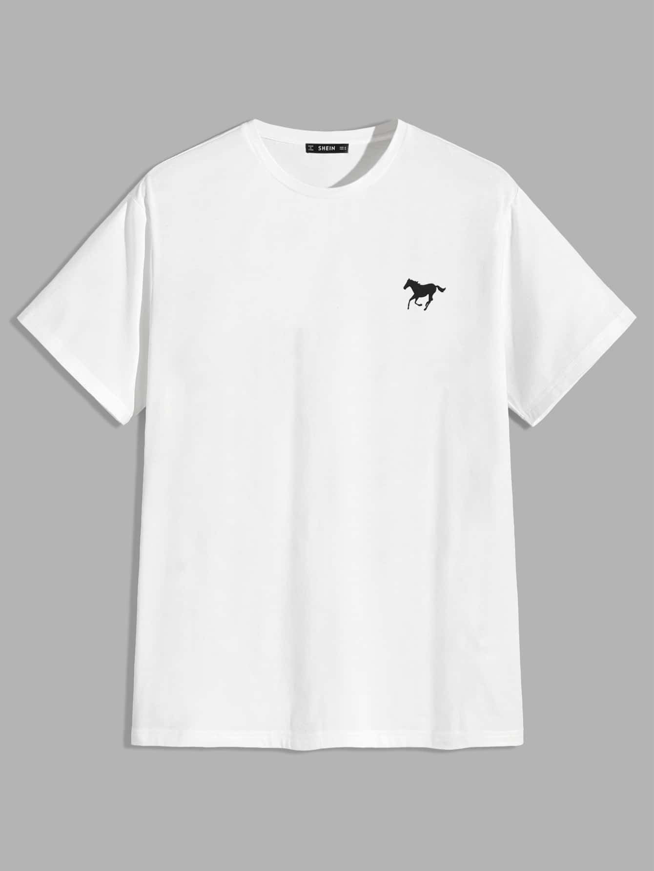 Manfinity Men Horse Print Top - White - View 1