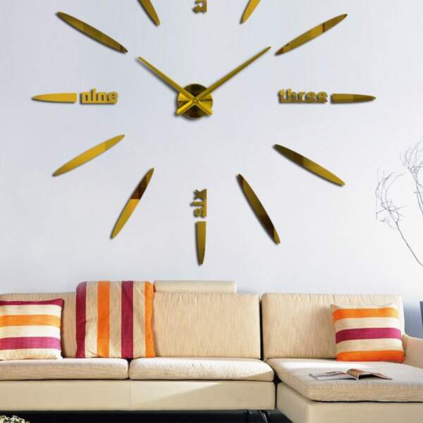 

1pc Mirror Surface Wall Clock, Multicolor