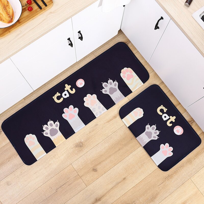 

1pack Cartoon & Letter Graphic Kitchen Mat, Multicolor