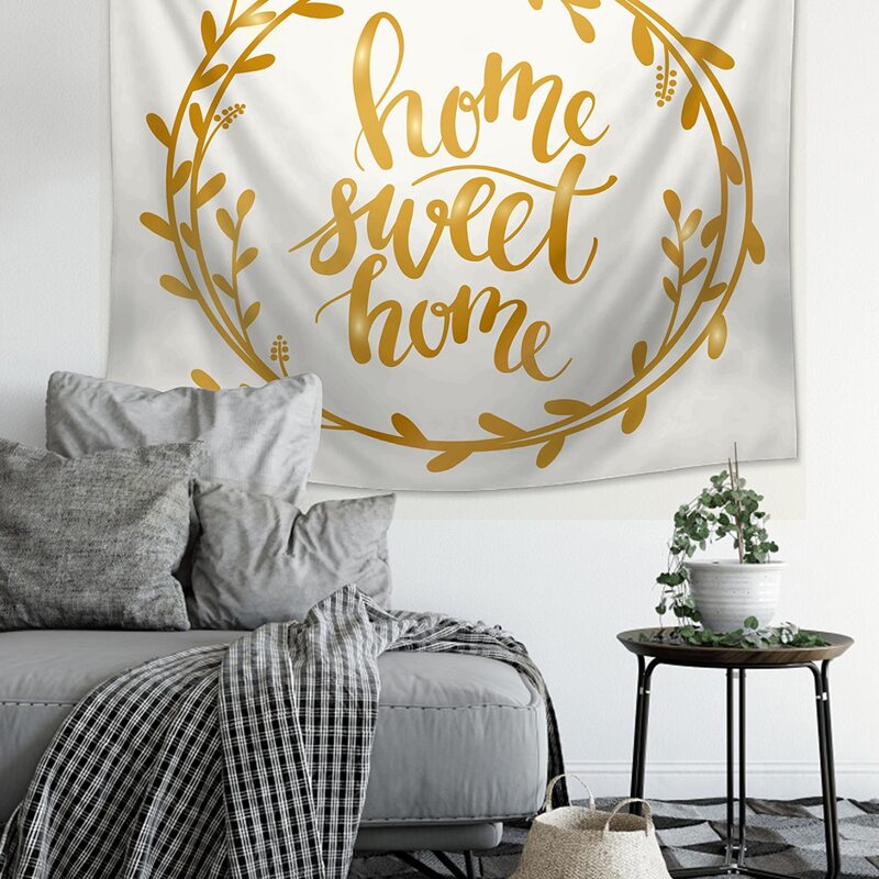 

Leaf & Letter Graphic Tapestry
